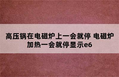 高压锅在电磁炉上一会就停 电磁炉加热一会就停显示e6